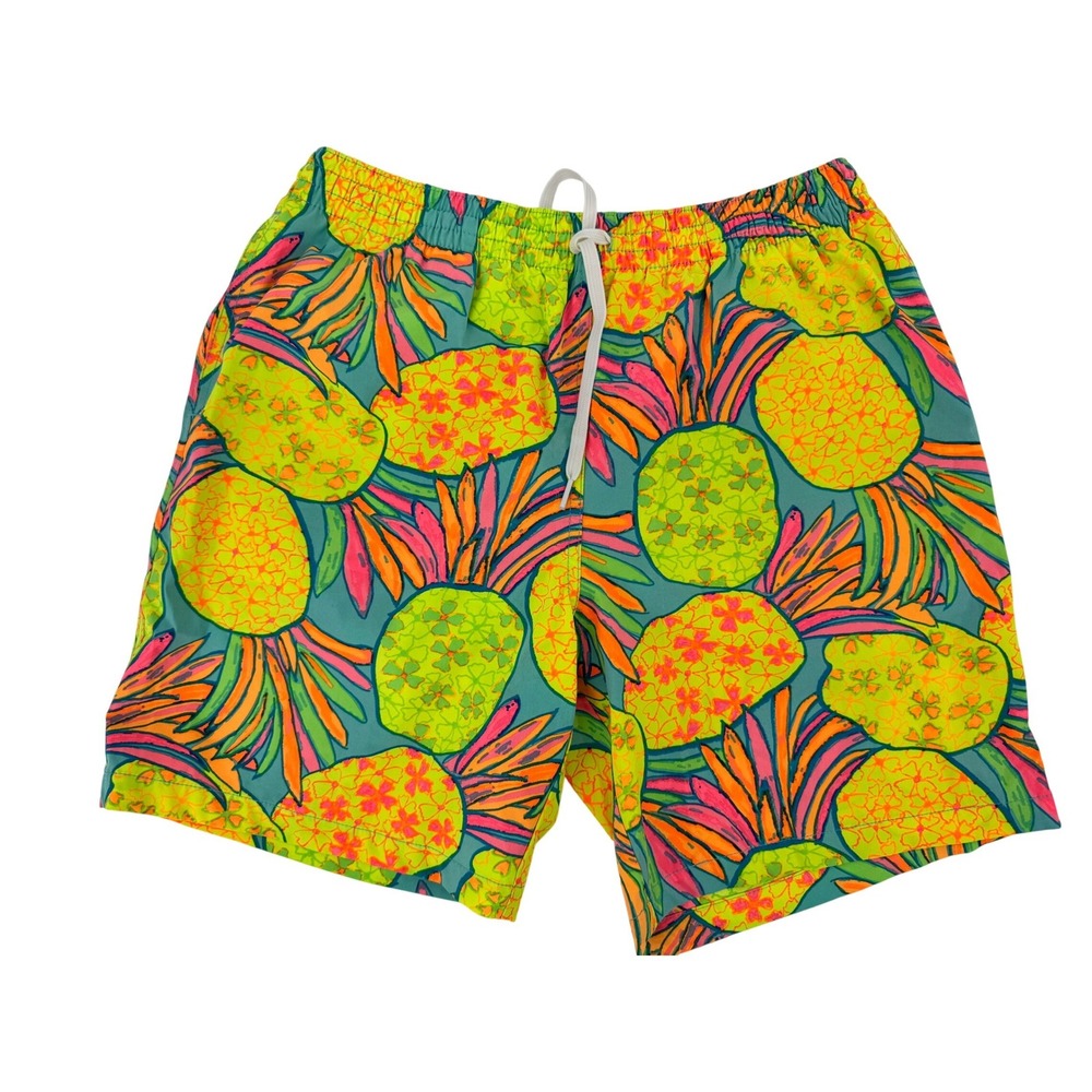 Chubbies Swim Trunks Mens Large Multicolor Pineapple Floral Mesh Lined Shorts